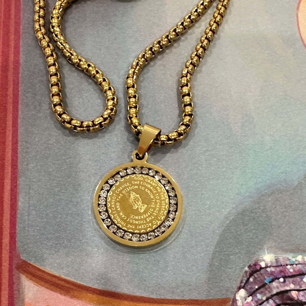 Prayer gold plated Serenity Prayer/Our Father Prayer - Picture 2 of 4